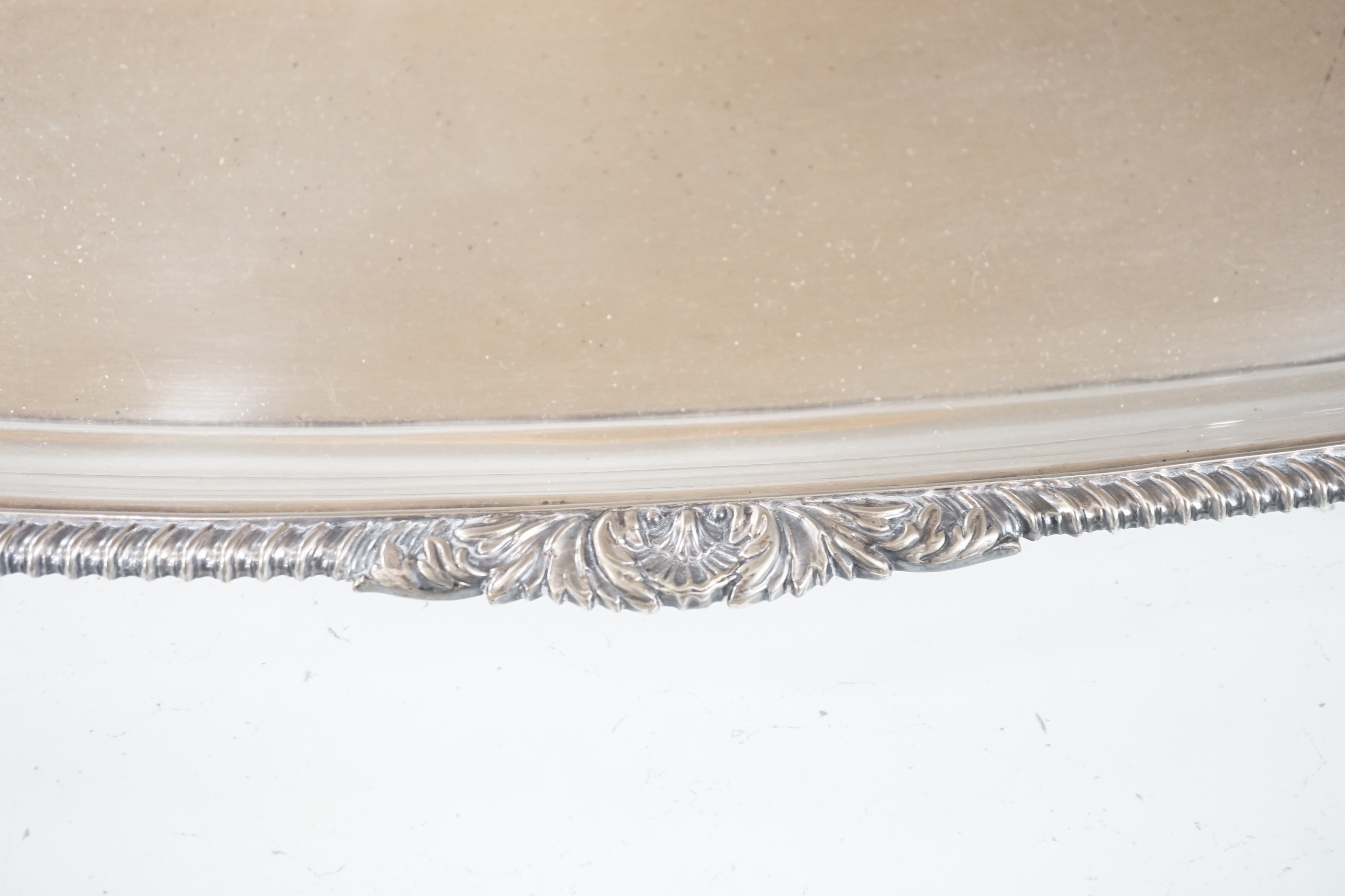 A Victorian electroplate two handled tray, 71cm